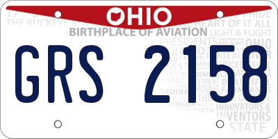 OH license plate GRS2158
