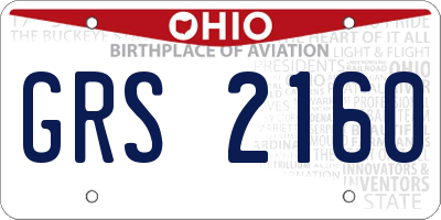 OH license plate GRS2160