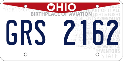 OH license plate GRS2162
