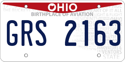 OH license plate GRS2163