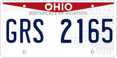 OH license plate GRS2165