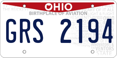 OH license plate GRS2194