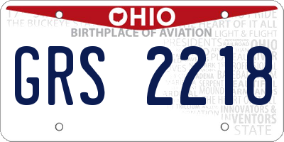 OH license plate GRS2218