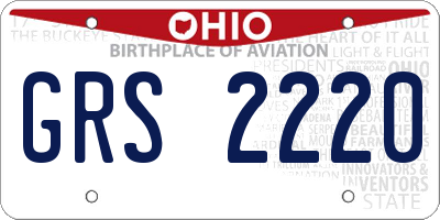 OH license plate GRS2220