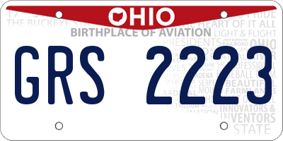 OH license plate GRS2223