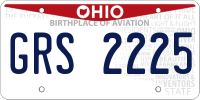 OH license plate GRS2225