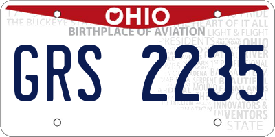 OH license plate GRS2235