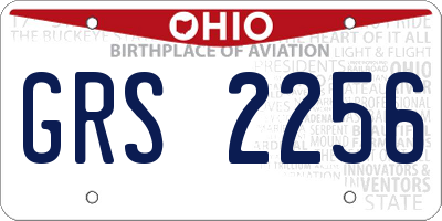 OH license plate GRS2256