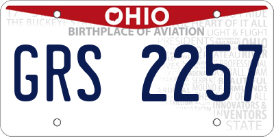 OH license plate GRS2257