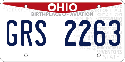 OH license plate GRS2263