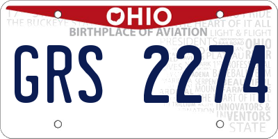 OH license plate GRS2274