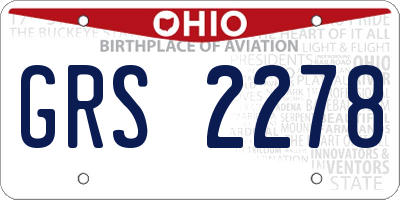 OH license plate GRS2278