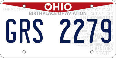 OH license plate GRS2279