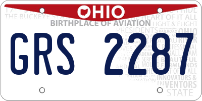OH license plate GRS2287