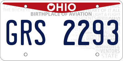 OH license plate GRS2293