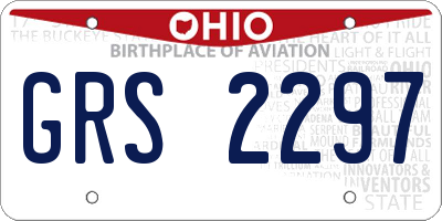 OH license plate GRS2297