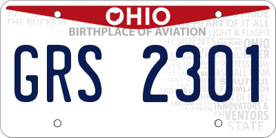 OH license plate GRS2301