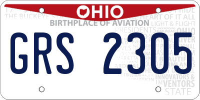 OH license plate GRS2305