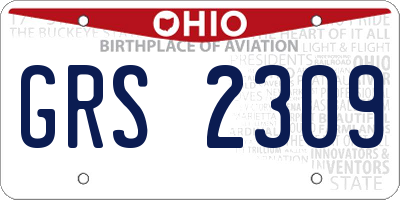 OH license plate GRS2309