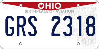 OH license plate GRS2318