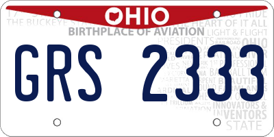 OH license plate GRS2333