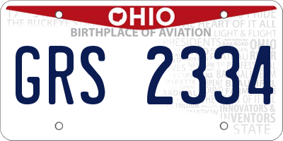 OH license plate GRS2334