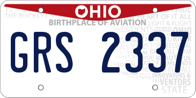 OH license plate GRS2337
