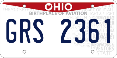 OH license plate GRS2361