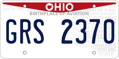 OH license plate GRS2370