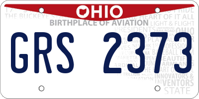 OH license plate GRS2373