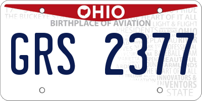 OH license plate GRS2377