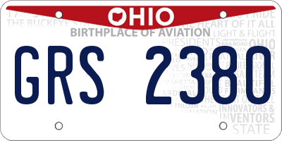 OH license plate GRS2380
