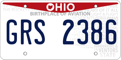 OH license plate GRS2386