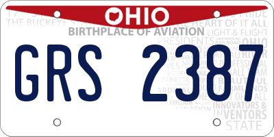 OH license plate GRS2387