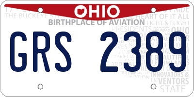 OH license plate GRS2389