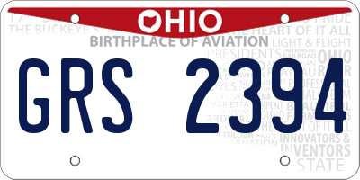 OH license plate GRS2394