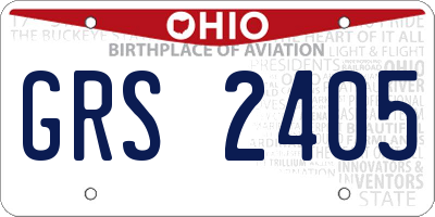 OH license plate GRS2405