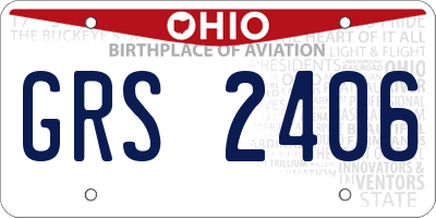 OH license plate GRS2406