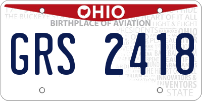 OH license plate GRS2418