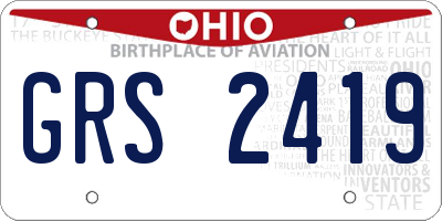 OH license plate GRS2419