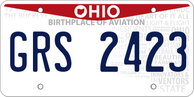 OH license plate GRS2423