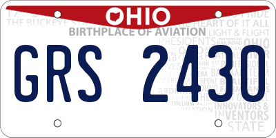 OH license plate GRS2430