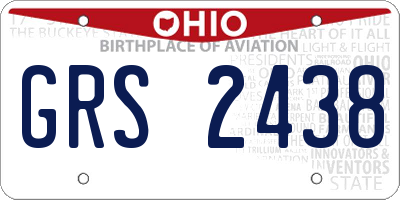 OH license plate GRS2438