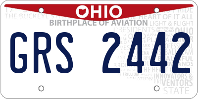 OH license plate GRS2442