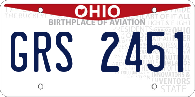 OH license plate GRS2451