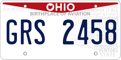 OH license plate GRS2458