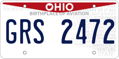 OH license plate GRS2472