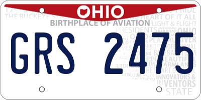 OH license plate GRS2475