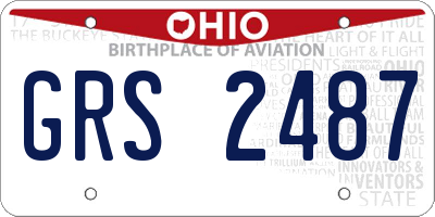 OH license plate GRS2487