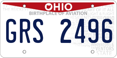 OH license plate GRS2496